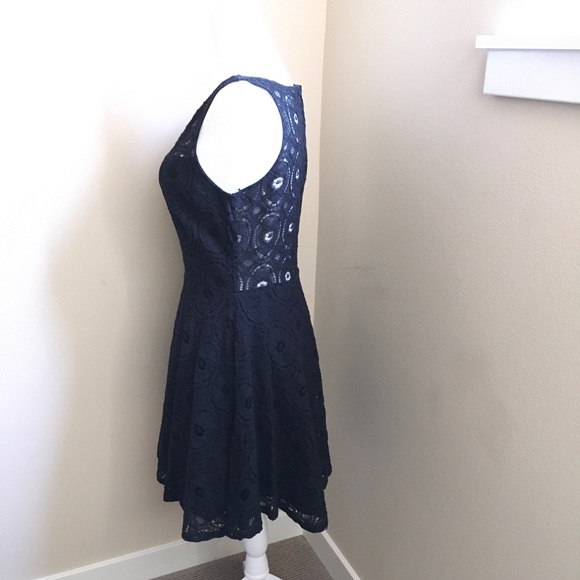 BB Dakota Renley Lace Fit and Flare Dress, Black - Picture 3 of 5